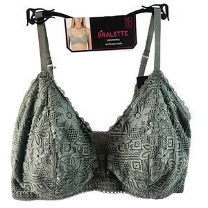 No Boundaries Green Lace Wireless Bra